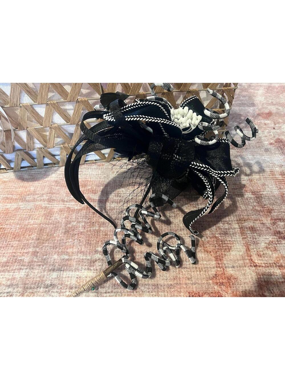 Kentucky derby headband black and plaid